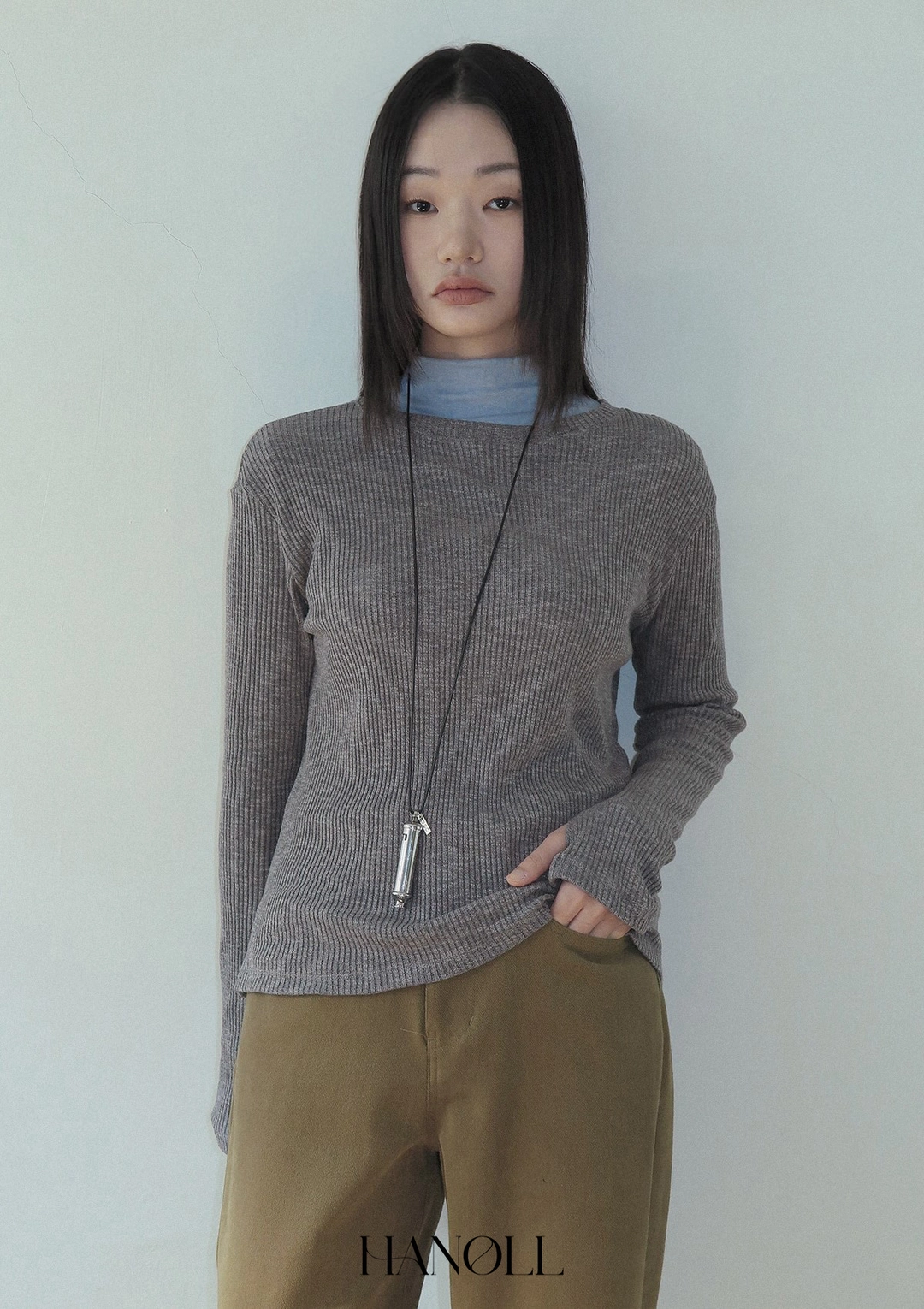 한올 Thumb Hole Tee (Gray) 상품 이미지 2