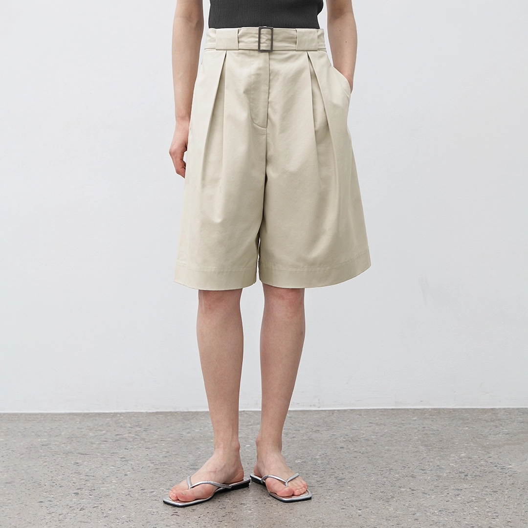 아뜰리에 나인 (PT-5672)BERMUDA TUCK CHINO PANTS S 상품 이미지 2
