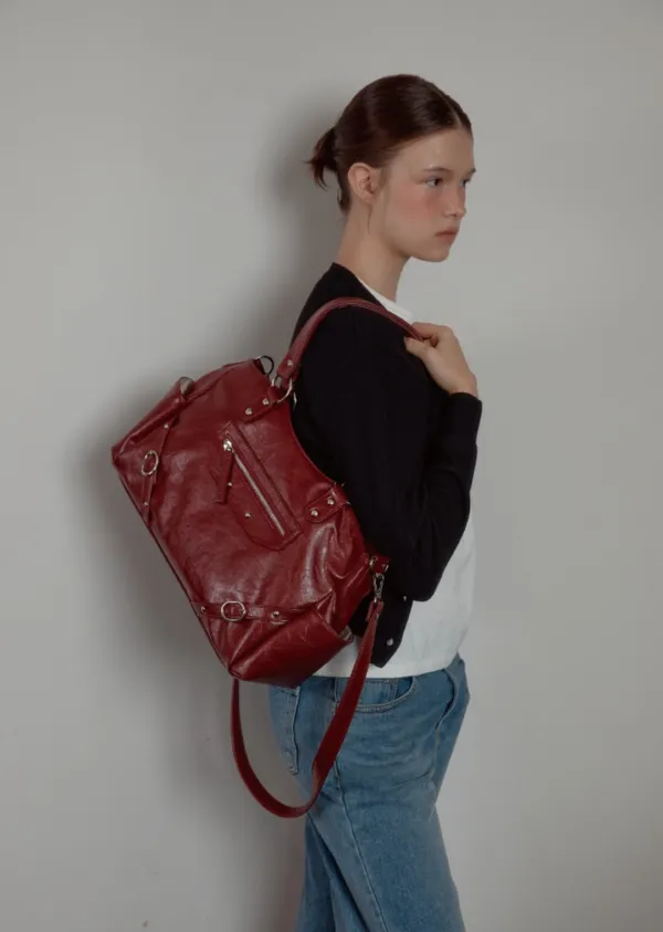 ANC STUD RING BAG_RED