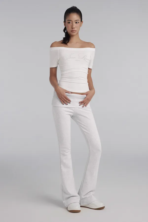 Sheer Romance Printed Top, White