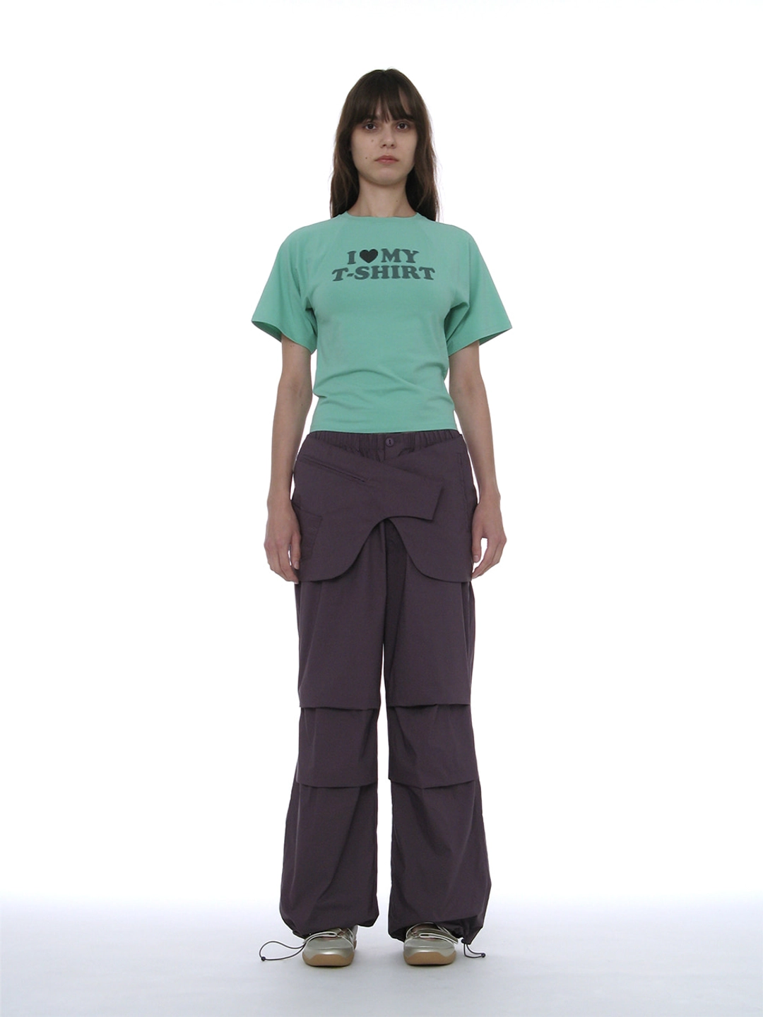 파르티멘토 [WOMEN] BELTED LAYERED PARACHUTE PANTS_PURPLE 상품 이미지 2