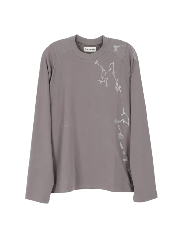 SPLATTER L/S T-SHIRT GREY