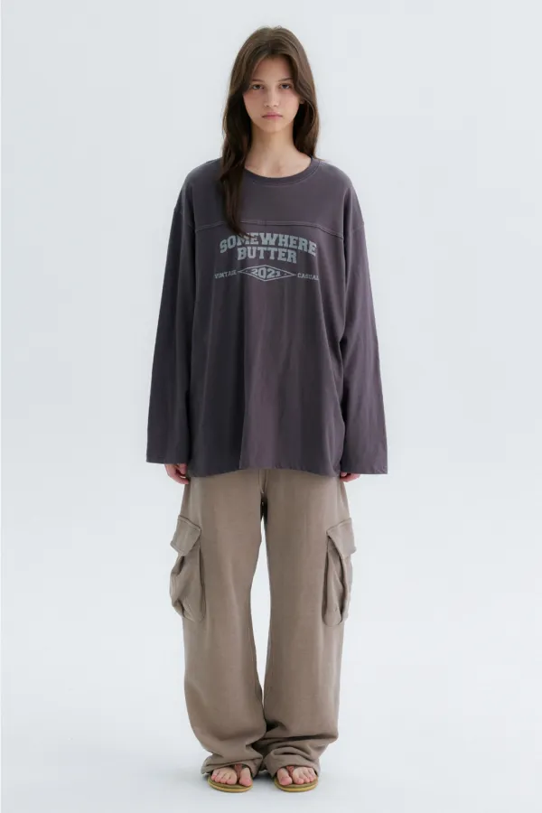 [Release] 10.6 출고 Long Stitch Square Logo Top - Charcoal