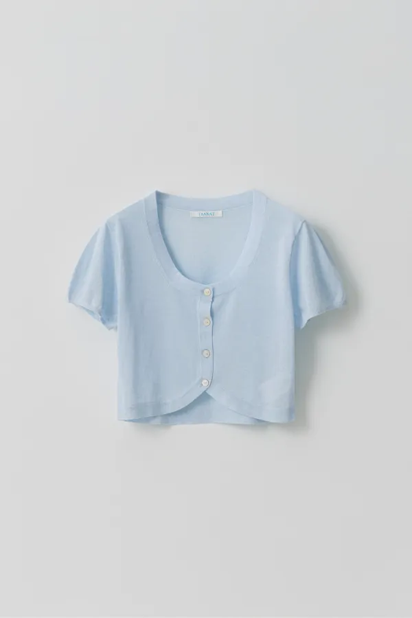 (2nd re-stock) T/T Breeze crop cardigan (skyblue)