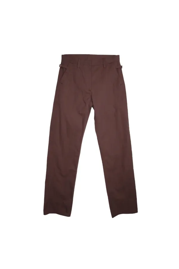 Straight cotton trousers - Brown
