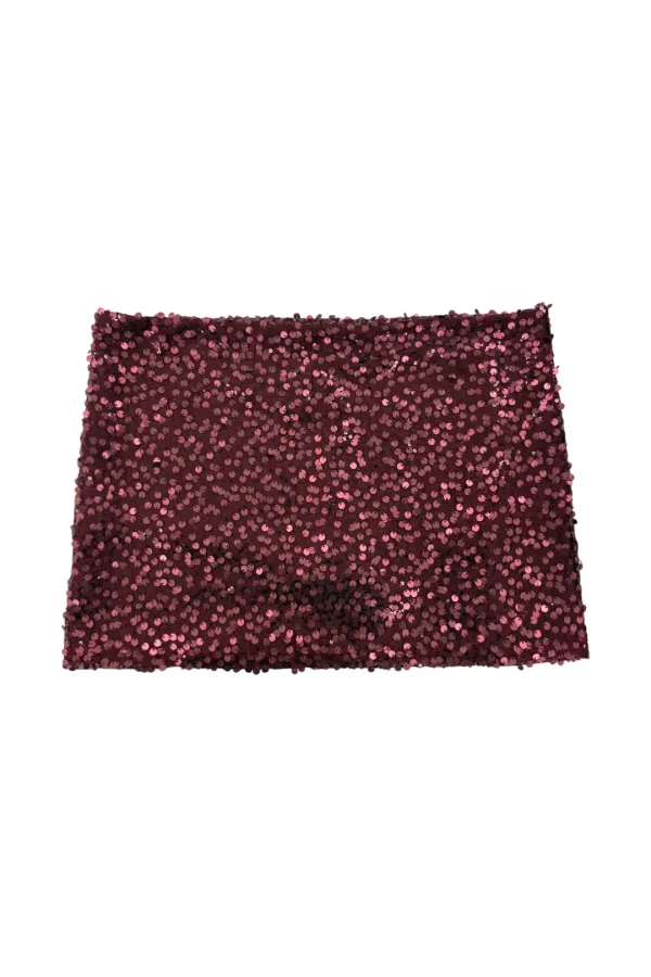 SPANGLE SKIRT PANTS (MAROON)