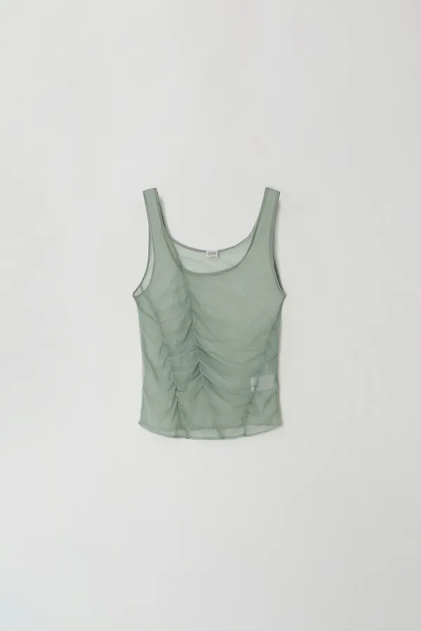 Mesh Shirring Top (mint)