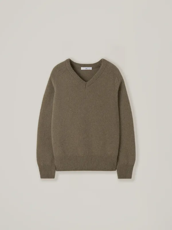 Conto v-neck alpaca knit - Brown