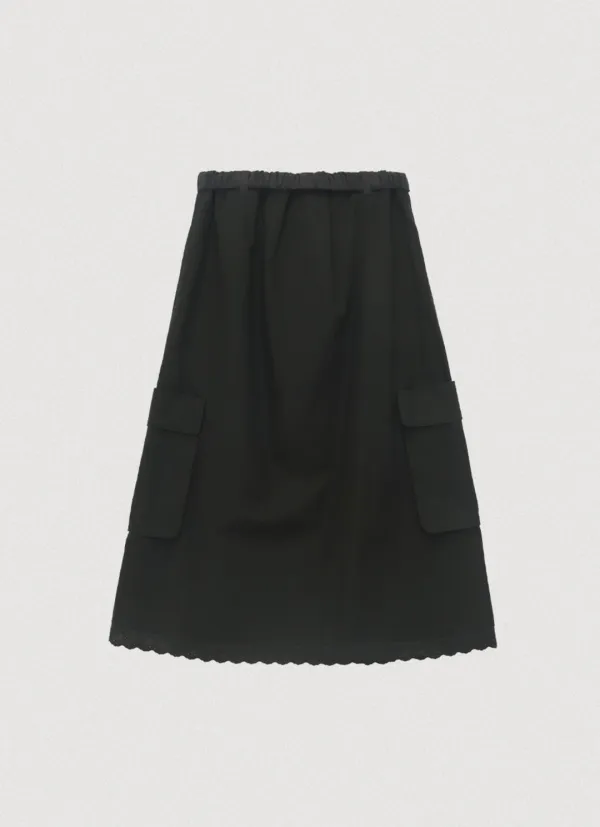Drift cargo lace skirt - charcoal