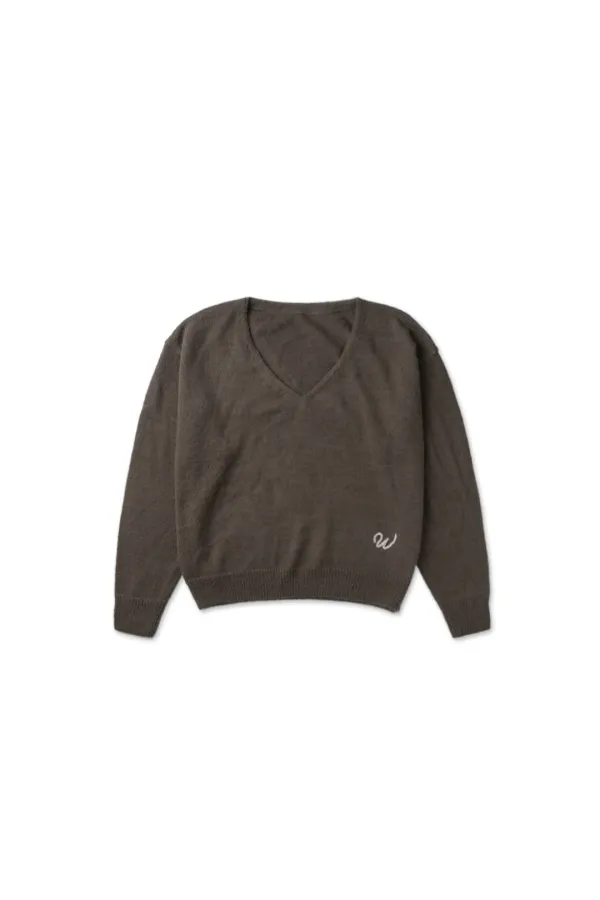 Moa v-neck knit_mocha