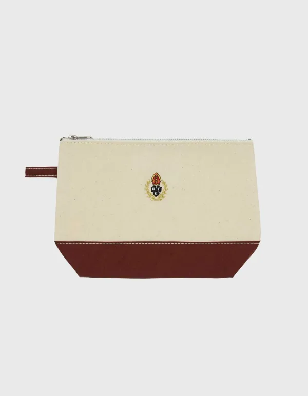 CREST CANVAS POUCH / Burgundy