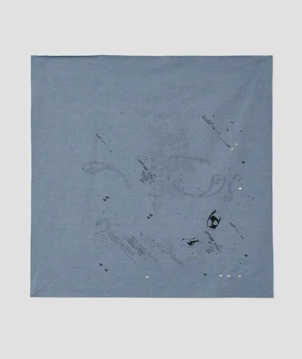 Oversized Eyelet Bandana [Blue]