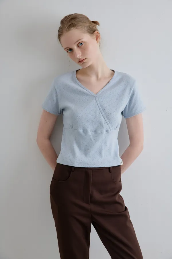 hearts embroidery trim rap t-shirts_blue