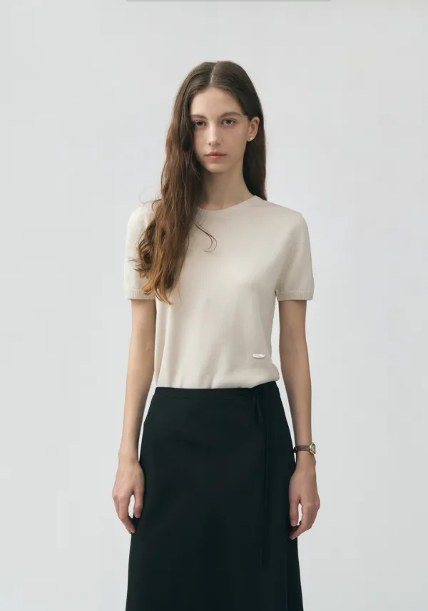 Silk100 Round Half Sleeve Knit