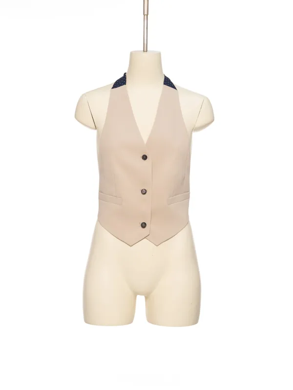 SS26 BEIGE HALTERNECK VEST
