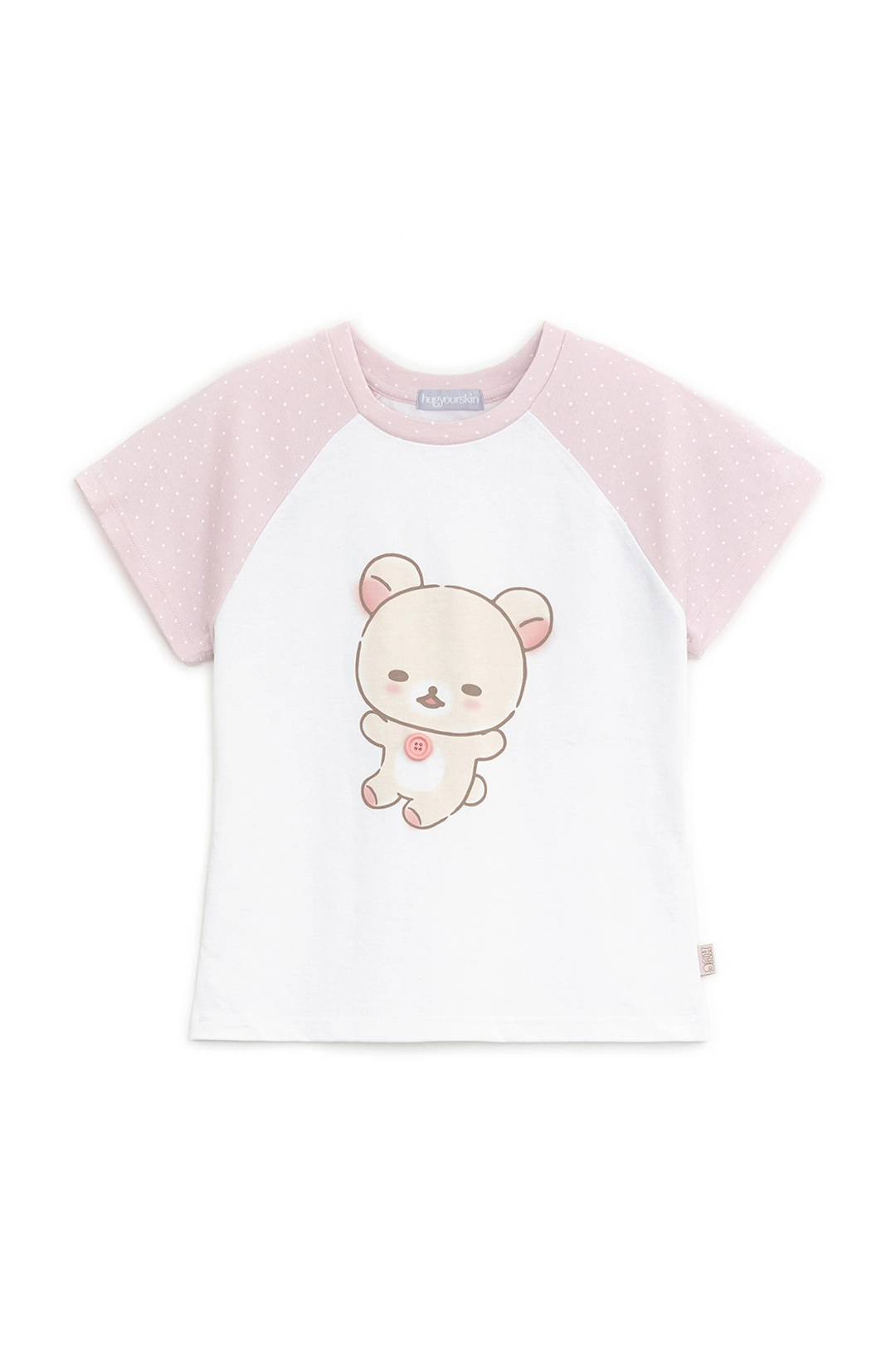 허그유어스킨 Korilakkuma dot raglan tee (White) 상품 이미지 1