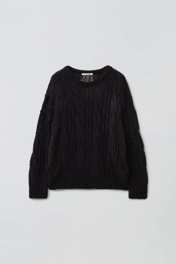 SHEER ROUND OVER KNIT_BLACK