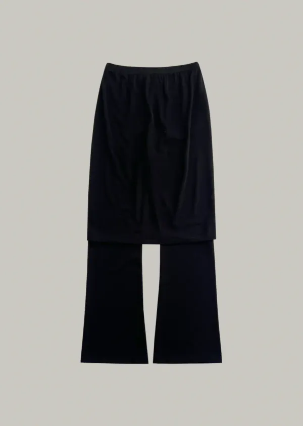 layered pants skirt (black)