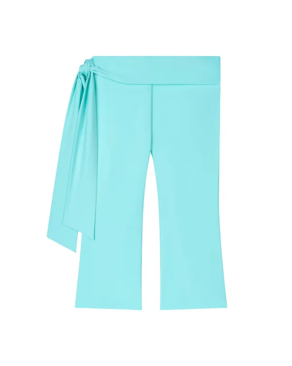 SIDE TIE CAPRI PANTS, MINT