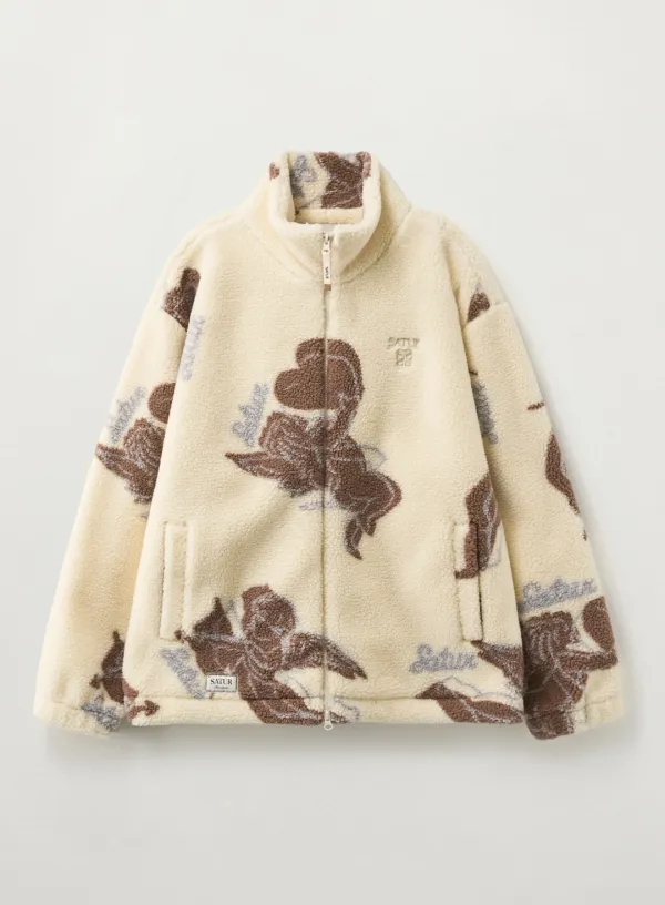 Angel Fleece Zip-up - Cream Brown