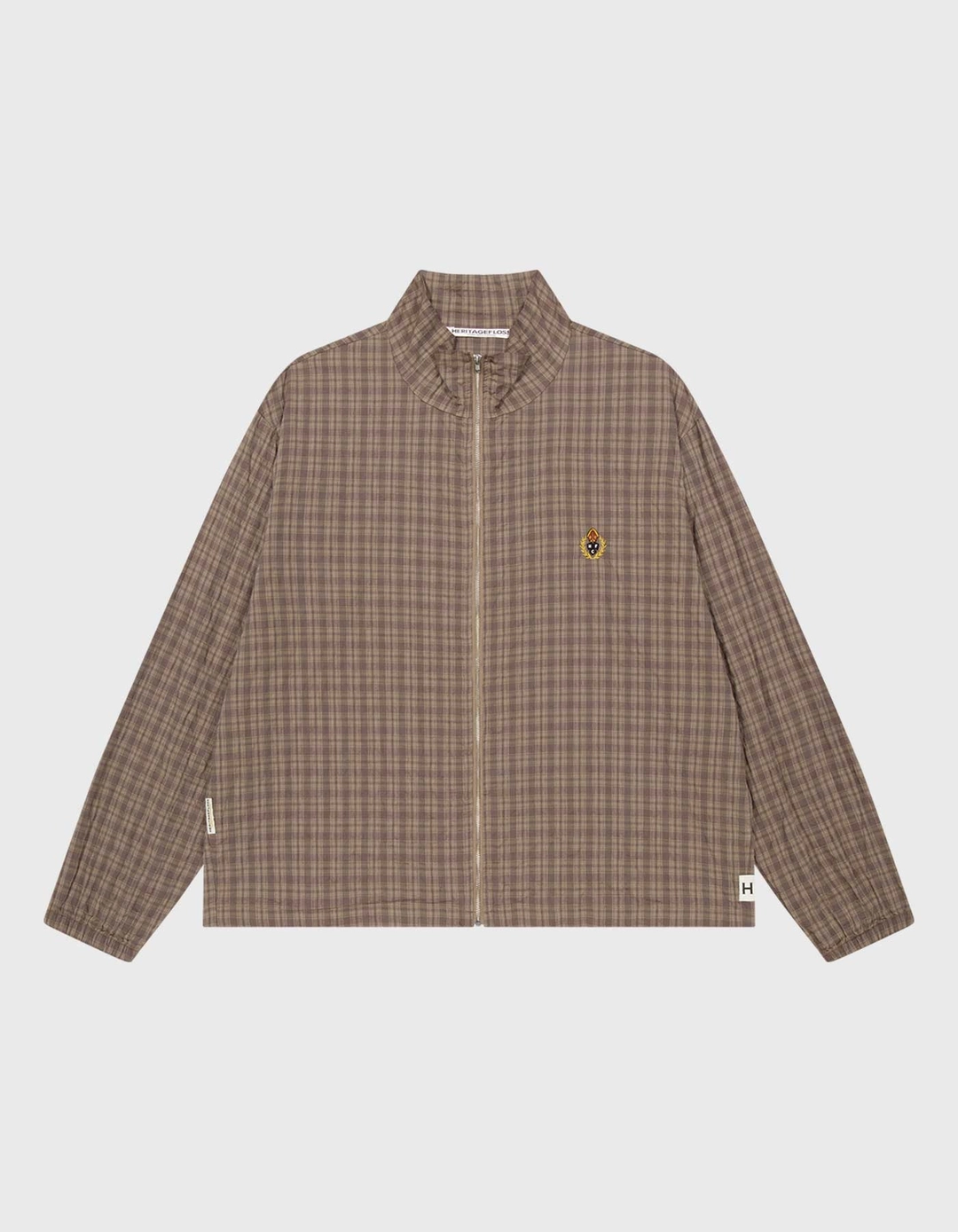 헤리티지플로스 CREST WASHED CHECK ZIP-UP / Brown 상품 이미지 1