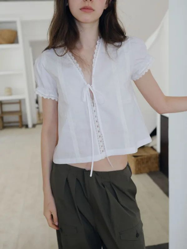 Lace Tie Blouse