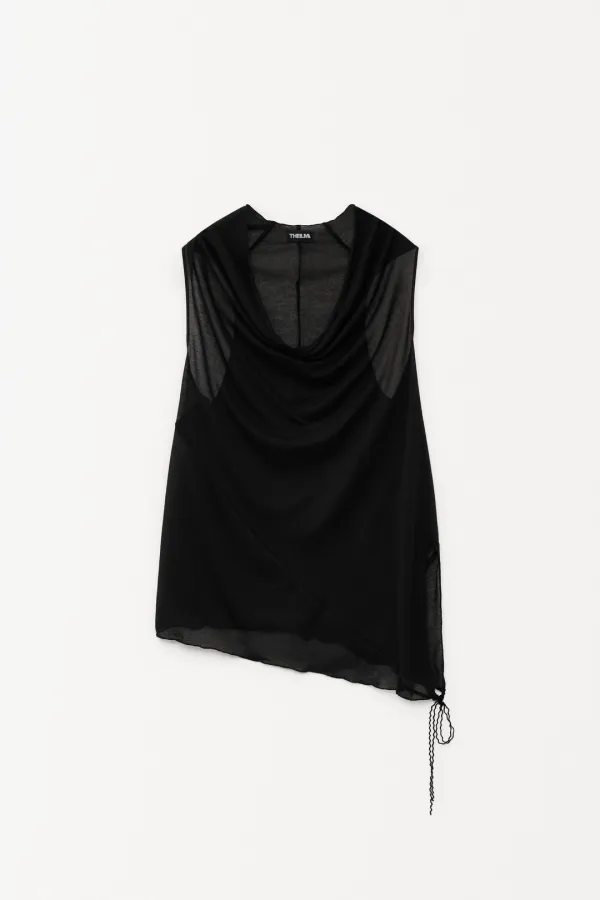 Fan Halter Top black