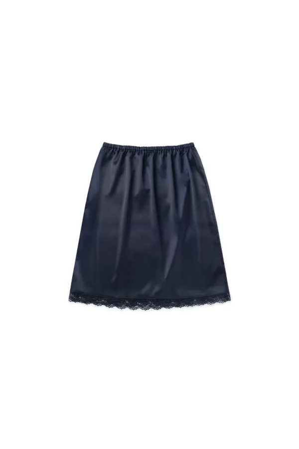 Satin midi skirt_navy