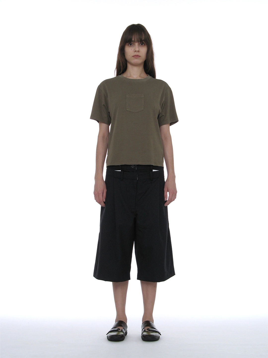 파르티멘토 [WOMEN] DOUBLE-LAYER WAIST BERMUDA PANTS_DARK NAVY 상품 이미지 2