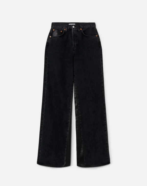 Surplus High Rise Wide Leg - Back to Black Leather