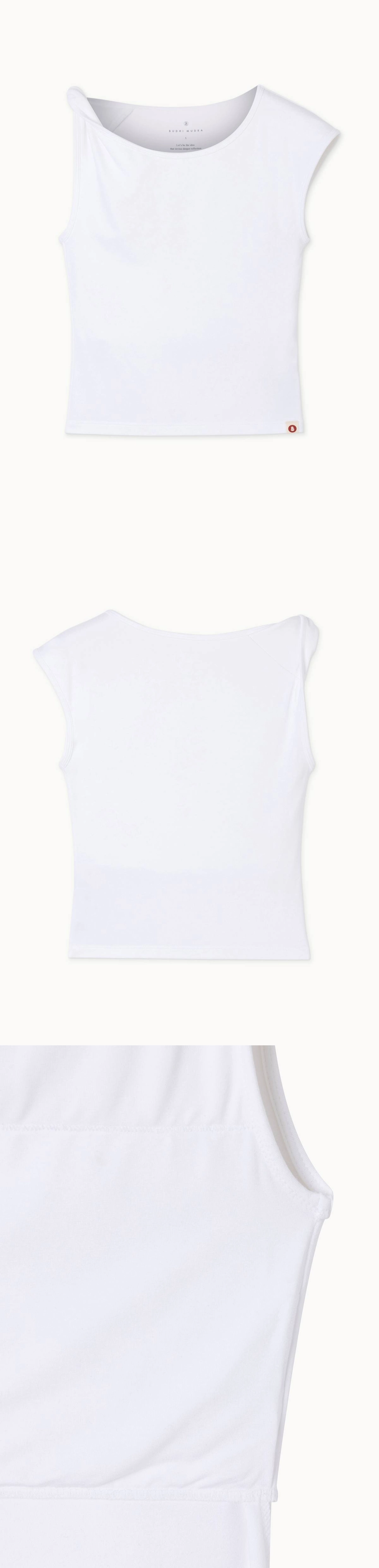 부디무드라 Unbalance twist short sleeve_White 상품 이미지 1