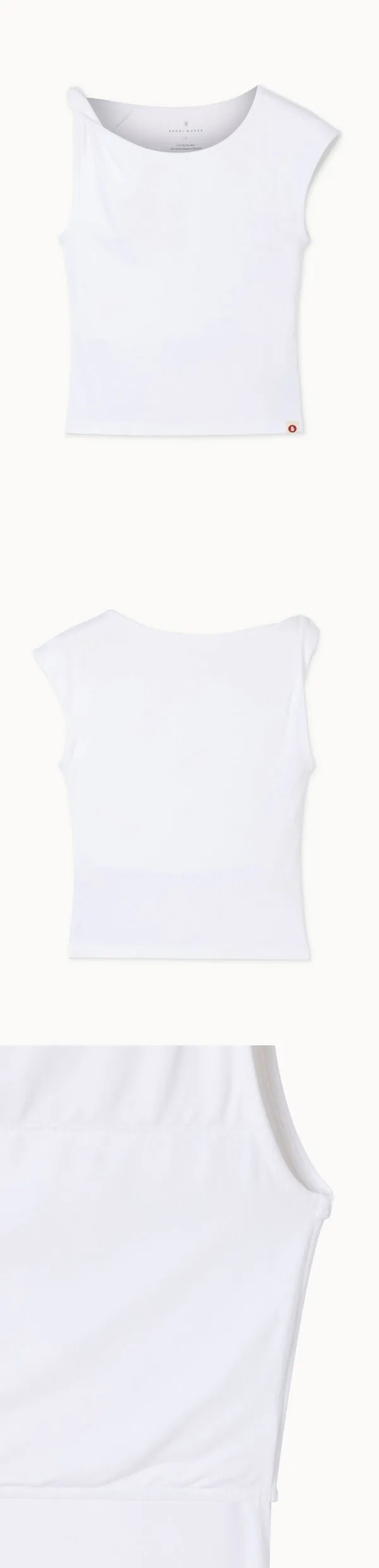 Unbalance twist short sleeve_White
