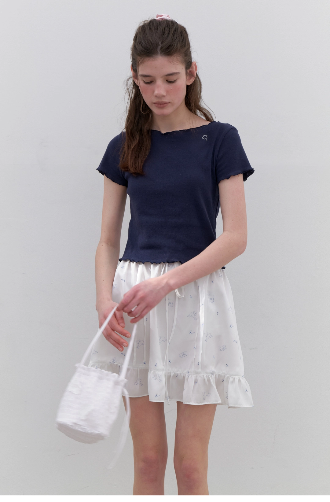 Glossy Lambie Skirt (White)