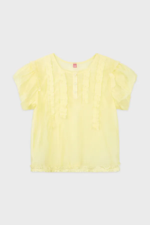 Babydoll Frill Blouse (Yellow)