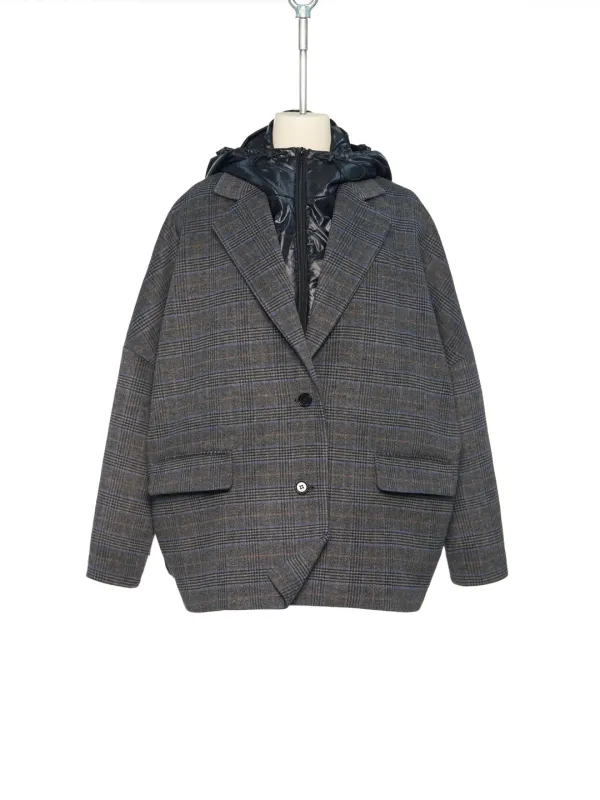 FW25 UNDERLINE GRAY WIND BREAKER LAYERED SINGLE JACKET