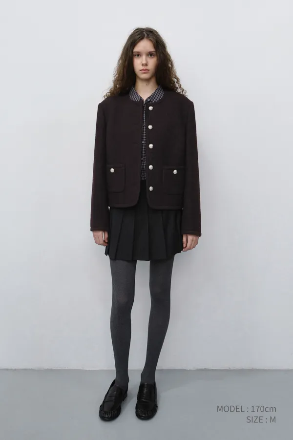 CLASSIC TWEED JACKET BROWN_UDJA6C203W2