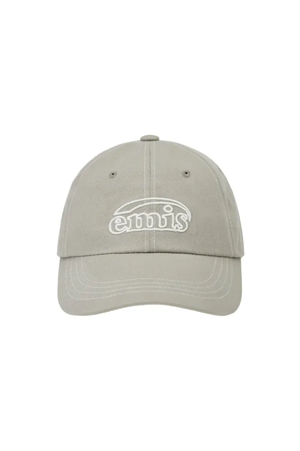 WHITE STITCH BALL CAP-GRAY
