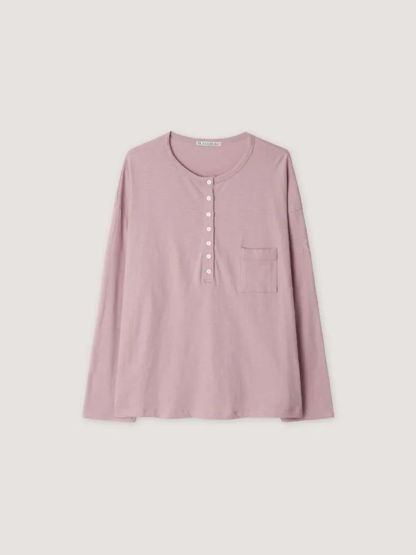 [2nd] Slub Henley Tee - Pink