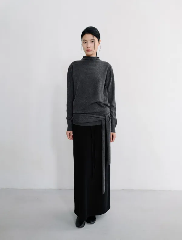 CUT-OUT STRAP PULLOVER [CHARCOAL]