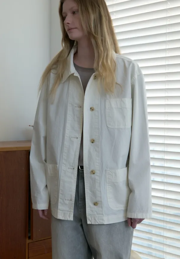 French cotton work jacket (ivory)