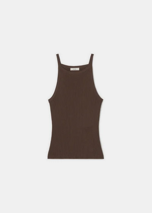 Rib Knit Sleeveless(Brown)