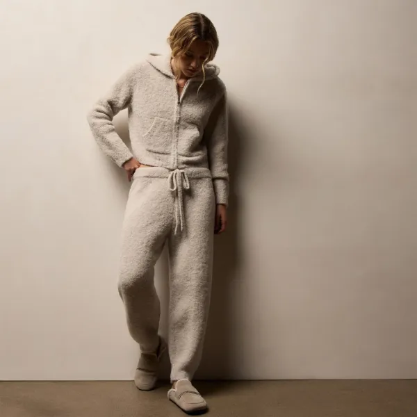 Boucle Blend Jogger Pant - Salt