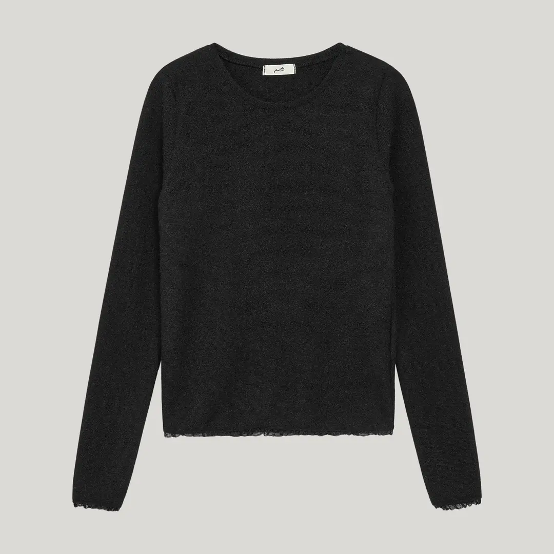 포에트 서울 lace long sleeved t-shirt_black 상품 이미지 3