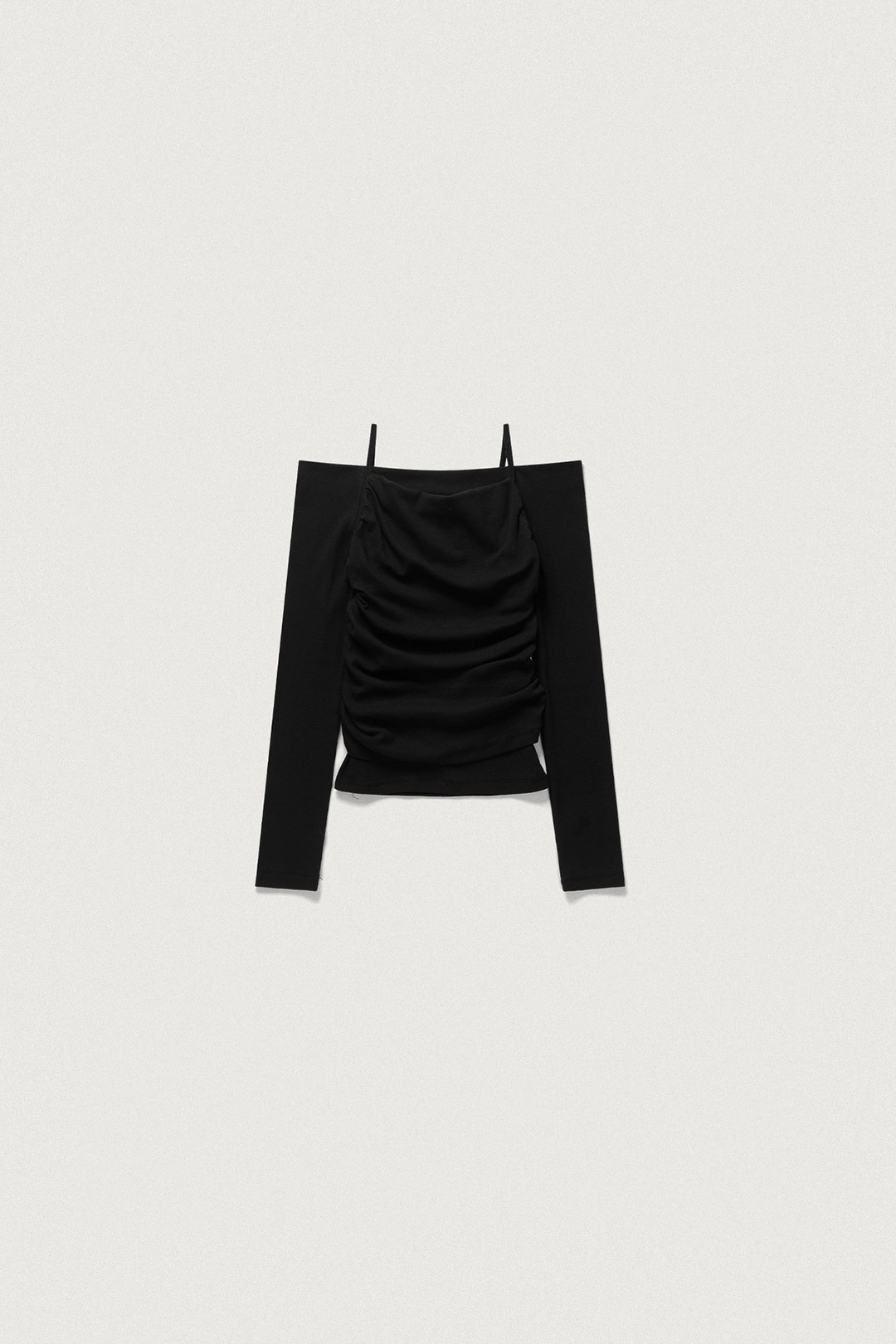 샤드라마 TENDER LAYERED OFF SHOULDER T [BLACK] 상품 이미지 1