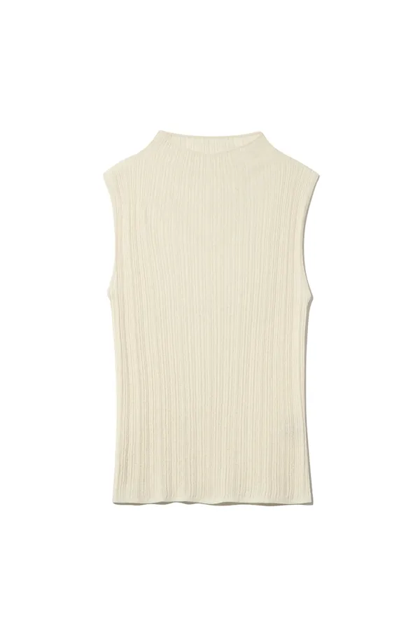 WRINKLE KNIT TOP [IVORY]