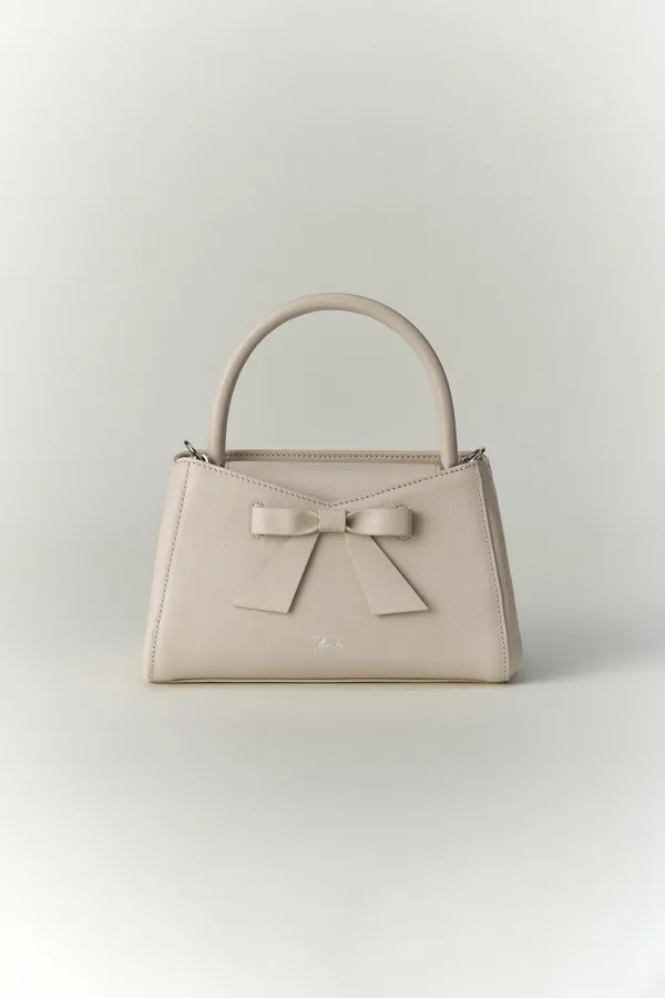[Italian Leather] Tis Bow Mini Bag (Beige)
