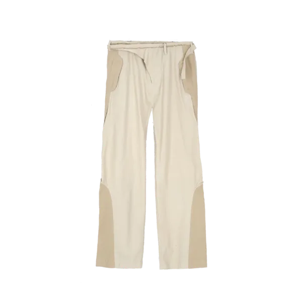 BELTED CHINO PANTS IVORY