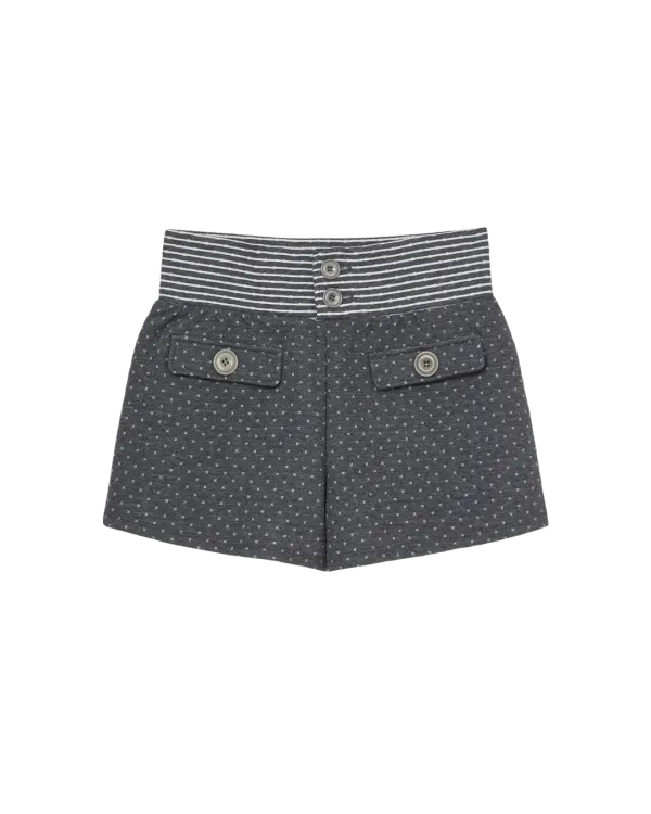 BIG BUTTON MINI SHORTS [CHARCOAL]