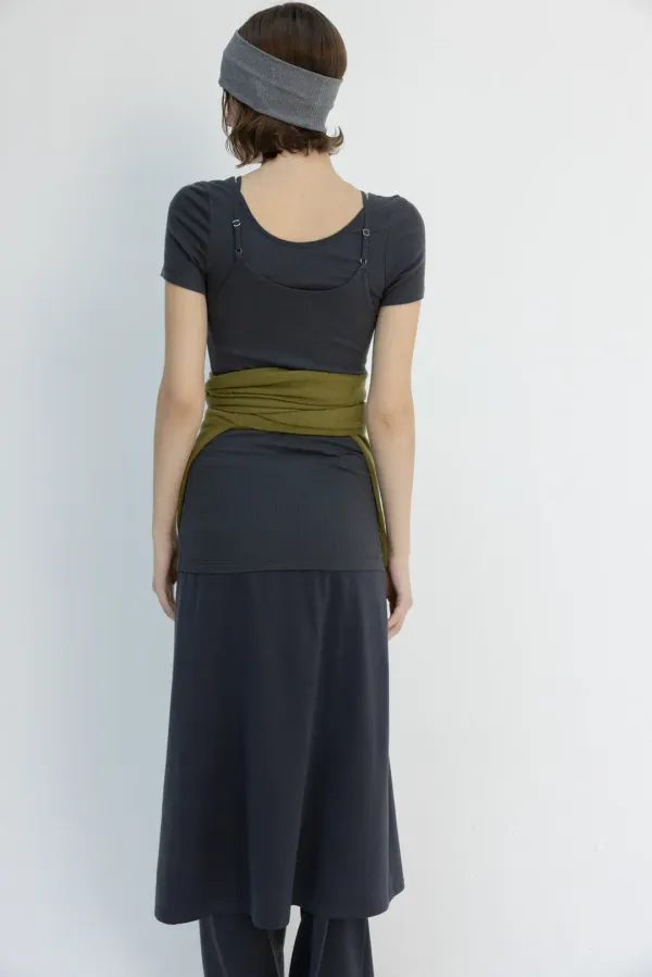 Layered pants (brown / dark gray / black)