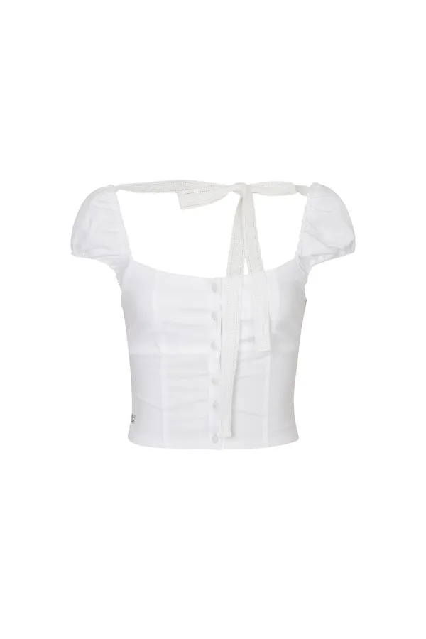 WENDY RIBBON BLOUSE white